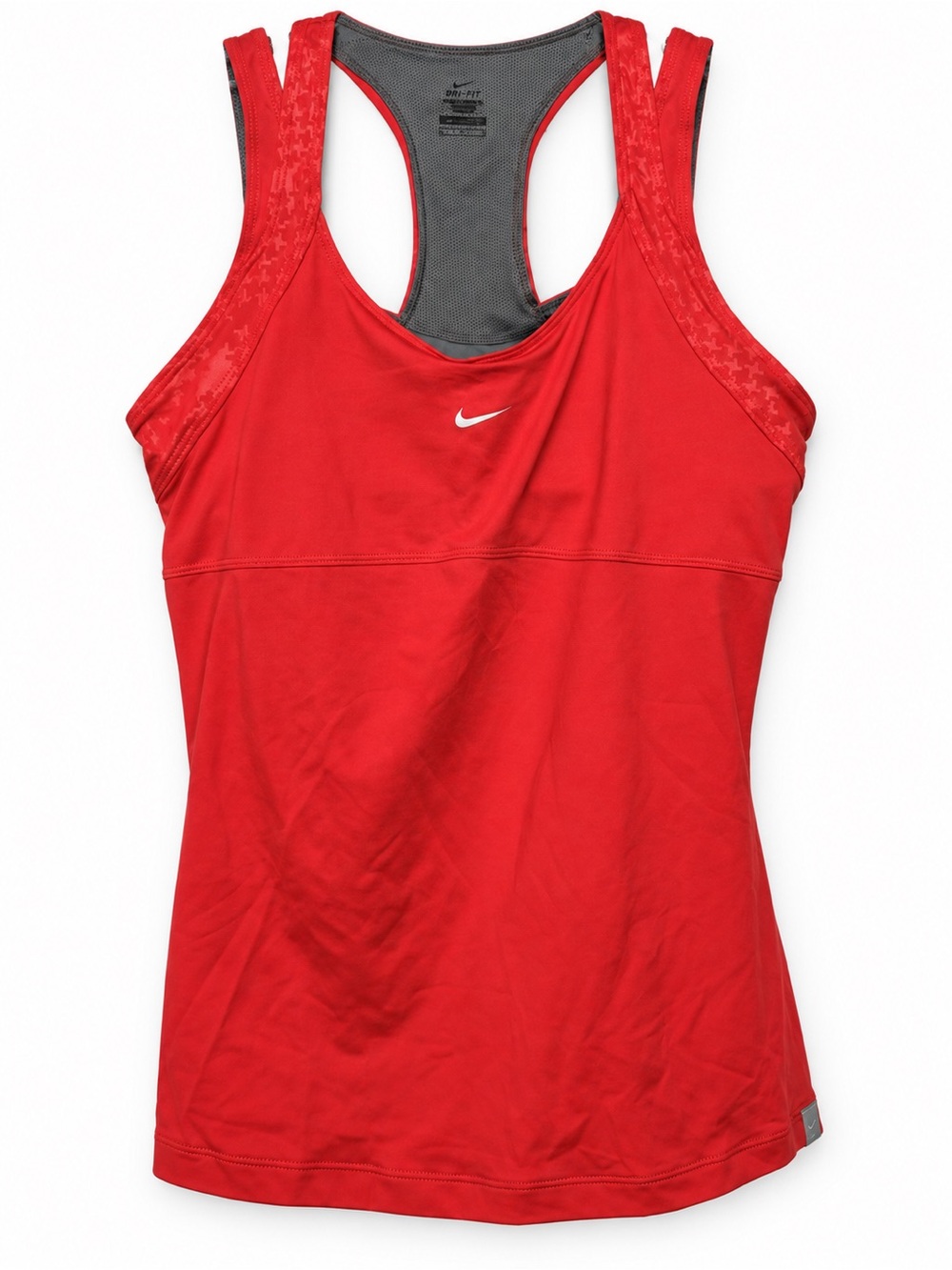 Nike Red Racerback Sports Tank with Built-In Shelf Bra